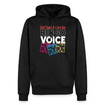 Joueur de bingo, ne m’oblige pas à utiliser mon - Sweat à capuche Premium bio Homme - noir - Devant - Nico (187cm)