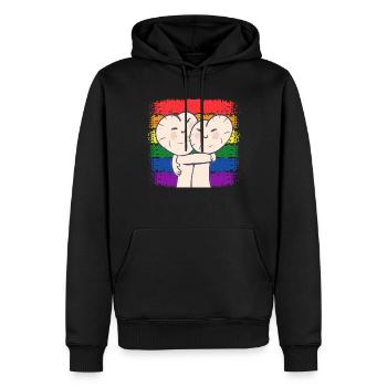 Anniversaire Naissancegay Naissance-gay Gay Gay - Sweat à capuche Premium bio Homme - noir - Devant - Nico (187cm)