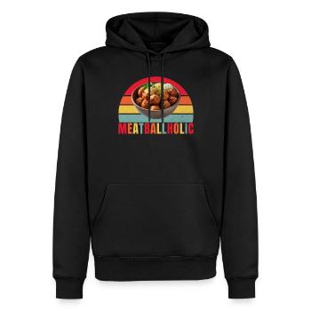 Cadeaux pour les amateurs de boulettes de viande - Sweat à capuche Premium bio Homme - noir - Devant - Nico (187cm)