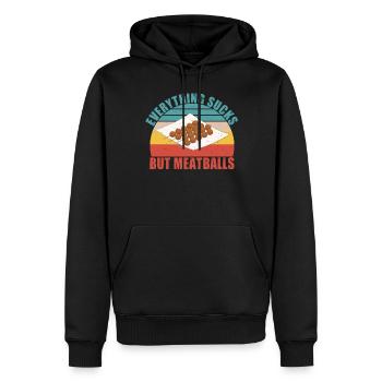 Cadeaux pour les amateurs de boulettes de viande - Sweat à capuche Premium bio Homme - noir - Devant - Nico (187cm)