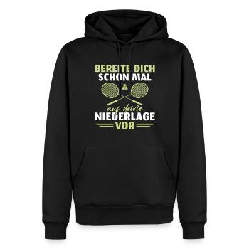 Badminton Niederlage Federball - Männer Premium Bio Hoodie - Schwarz - Vorne - Nico (187cm)