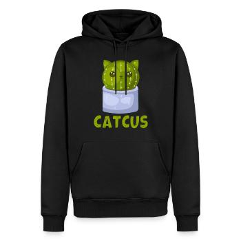Katze Kaktus Sukkulente Kaktus Liebhaber - Männer Premium Bio Hoodie - Schwarz - Vorne - Nico (187cm)