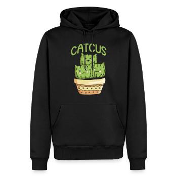 Katze Kaktus Sukkulente Kaktus Liebhaber - Männer Premium Bio Hoodie - Schwarz - Vorne - Nico (187cm)
