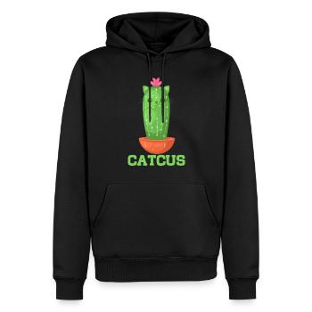 Katze Kaktus Sukkulente Kaktus Liebhaber - Männer Premium Bio Hoodie - Schwarz - Vorne - Nico (187cm)
