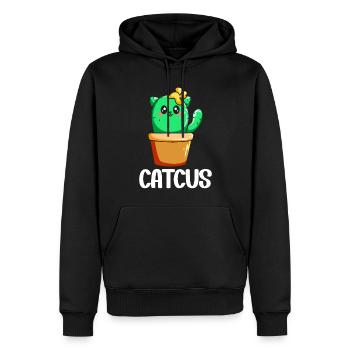 Katze Kaktus Sukkulente Kaktus Liebhaber - Männer Premium Bio Hoodie - Schwarz - Vorne - Nico (187cm)