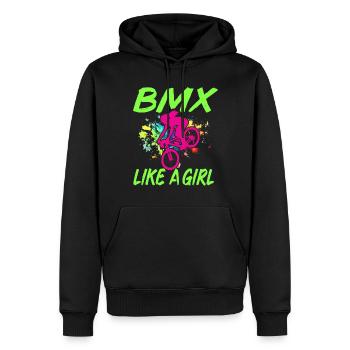 BMX Rider Fille Vélo Vélo Cascade Racing Enfants - Sweat à capuche Premium bio Homme - noir - Devant - Nico (187cm)