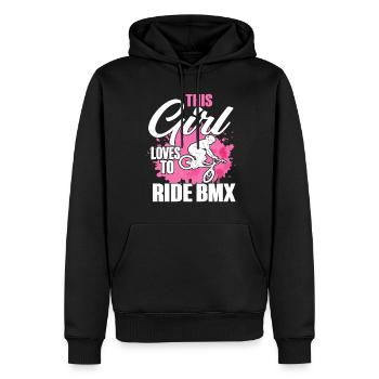 BMX Rider Fille Vélo Vélo Stunt Racing Enfants - Sweat à capuche Premium bio Homme - noir - Devant - Nico (187cm)
