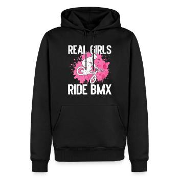 BMX Rider Fille Vélo Vélo Stunt Racing Enfants - Sweat à capuche Premium bio Homme - noir - Devant - Nico (187cm)