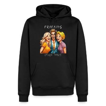 FRIENDS LAUGH DANCE - Sweat à capuche Premium bio Homme - noir - Devant - Nico (187cm)