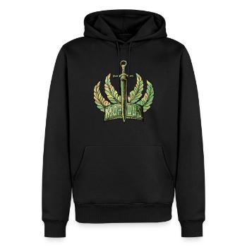 ÉPÉE MÉDIÉVALE DE LA RENAISSANCE - Sweat à capuche Premium bio Homme - noir - Devant - Nico (187cm)