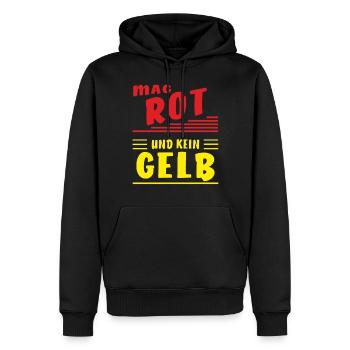 AIME LE ROUGE ET NON LE JAUNE - Sweat à capuche Premium bio Homme - noir - Devant - Nico (187cm)