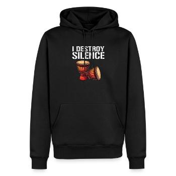 Djembé Tambours Africains - Sweat à capuche Premium bio Homme - noir - Devant - Nico (187cm)