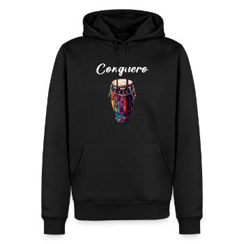 conga instrument drums - Männer Premium Bio Hoodie - Schwarz - Vorne - Nico (187cm)