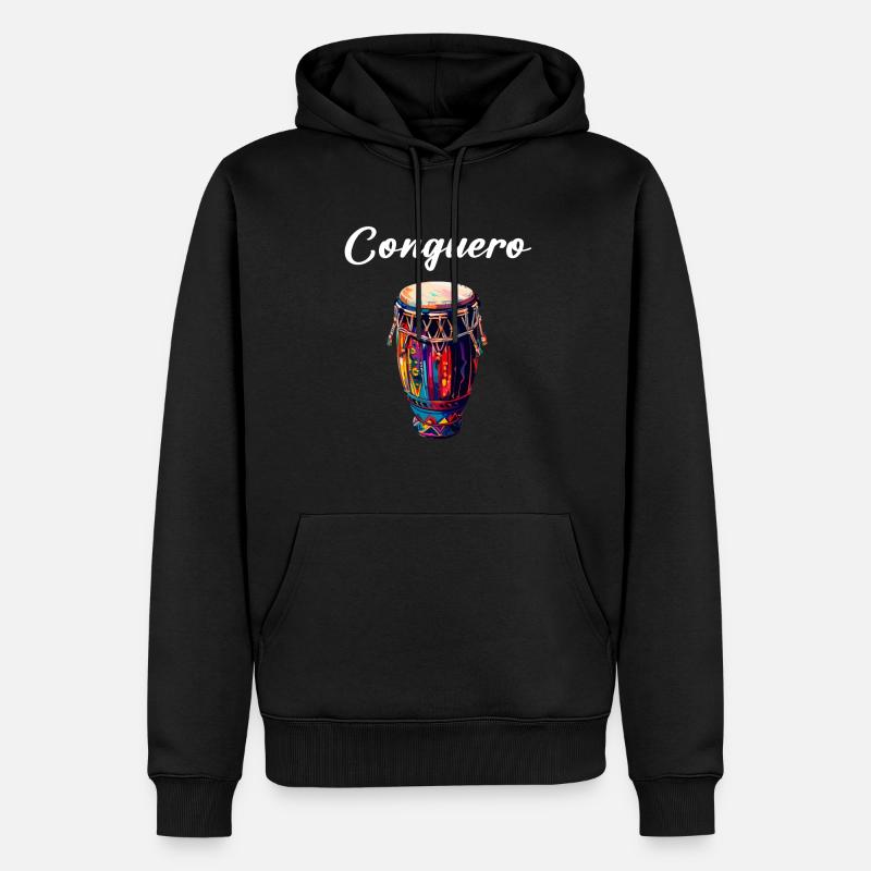 Batterie d’instrument Conga - Sweat à capuche Premium bio Homme - noir