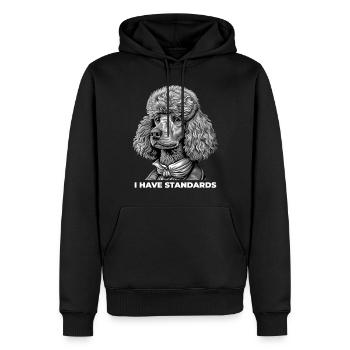 I Have Standards - Männer Premium Bio Hoodie - Schwarz - Vorne - Nico (187cm)