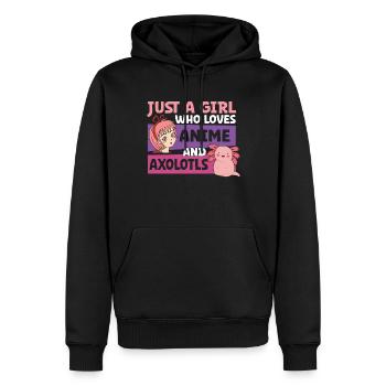 Anime Axolotls Süße Kawaii Teen Girls Kinder - Männer Premium Bio Hoodie - Schwarz - Vorne - Nico (187cm)
