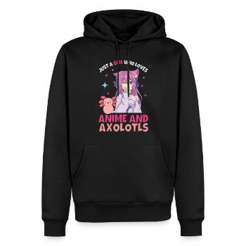 Anime Axolotls Süße Kawaii Teen Girls Kinder - Männer Premium Bio Hoodie - Schwarz - Vorne - Nico (187cm)