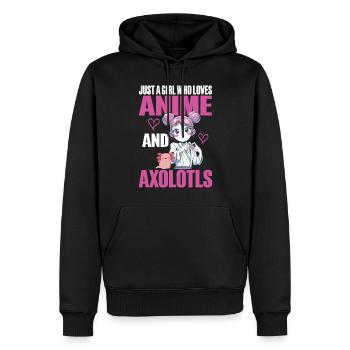 Anime Axolotls Süße Kawaii Teen Girls Kinder - Männer Premium Bio Hoodie - Schwarz - Vorne - Nico (187cm)