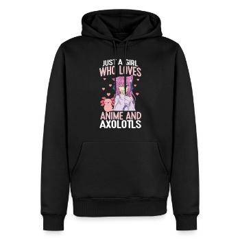 Anime Axolotls Süße Kawaii Teen Girls Kinder - Männer Premium Bio Hoodie - Schwarz - Vorne - Nico (187cm)