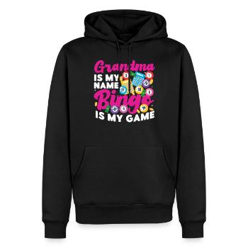 Joueur de bingo Grand-mère Grand-mère est mon - Sweat à capuche Premium bio Homme - noir - Devant - Nico (187cm)