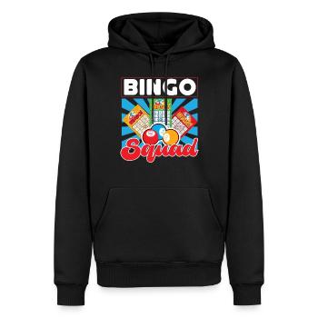 Joueur de bingo Bingo Squad - Sweat à capuche Premium bio Homme - noir - Devant - Nico (187cm)