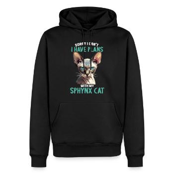 Chaton Sphynx Chat Sphynx - Sweat à capuche Premium bio Homme - noir - Devant - Nico (187cm)