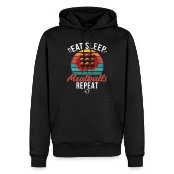 Cadeaux pour les amateurs de boulettes de viande - Sweat à capuche Premium bio Homme - noir - Devant - Nico (187cm)