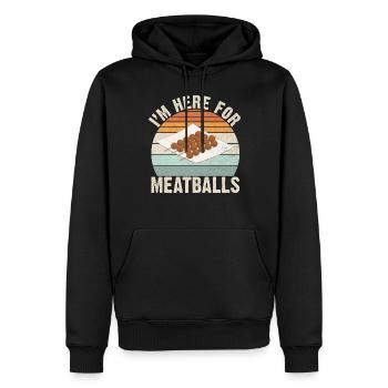 Cadeaux pour les amateurs de boulettes de viande - Sweat à capuche Premium bio Homme - noir - Devant - Nico (187cm)