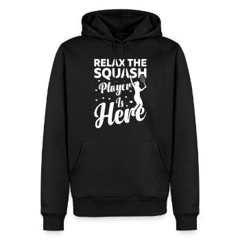 Détendez-vous Le joueur de squash est là - Squash Player Sq - Sweat à capuche Premium bio Homme - noir - Devant - Nico (187cm)