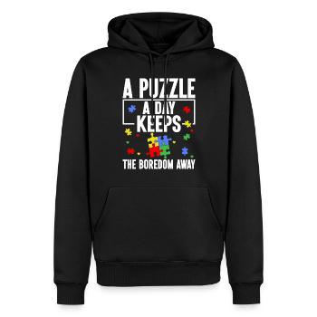 Puzzle Pièce Puzzle Amateur de Puzzle - Sweat à capuche Premium bio Homme - noir - Devant - Nico (187cm)