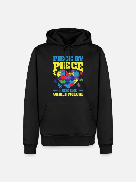 Jigsaw Puzzle Piece Puzzle Lover - Men’s Premium Organic Hoodie - black