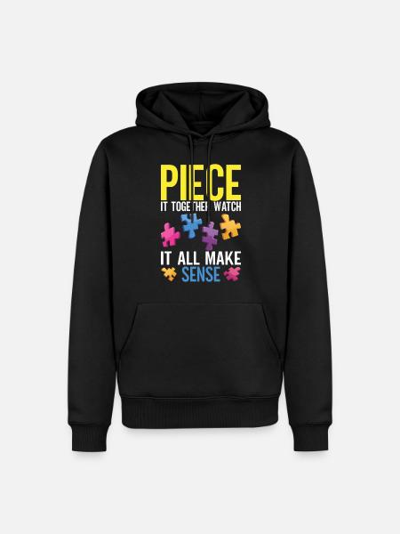 Jigsaw Puzzle Piece Puzzle Lover - Men’s Premium Organic Hoodie - black