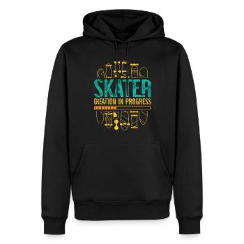 Conception de planche à roulettes pour skateboarder - Sweat à capuche Premium bio Homme - noir - Devant - Nico (187cm)