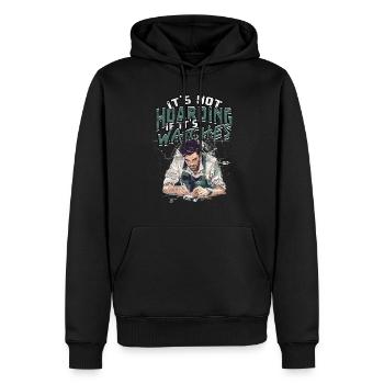 Uhrmacher It's Not Hoarding If It's Watches - Männer Premium Bio Hoodie - Schwarz - Vorne - Nico (187cm)