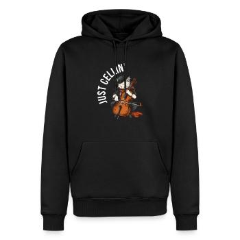 cello just cellin - Männer Premium Bio Hoodie - Schwarz - Vorne - Nico (187cm)