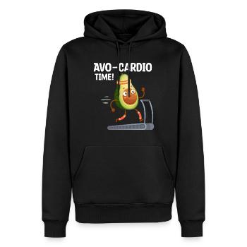 Avo-Cardio Lustiges Wortspiel Training Avocado - Männer Premium Bio Hoodie - Schwarz - Vorne - Nico (187cm)