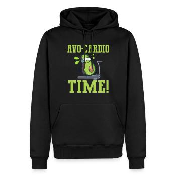 Avo-Cardio Lustiges Wortspiel Training Avocado - Männer Premium Bio Hoodie - Schwarz - Vorne - Nico (187cm)