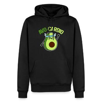 Avo-Cardio Lustiges Wortspiel Training Avocado - Männer Premium Bio Hoodie - Schwarz - Vorne - Nico (187cm)