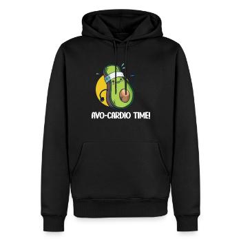 Avo-Cardio Lustiges Wortspiel Training Avocado - Männer Premium Bio Hoodie - Schwarz - Vorne - Nico (187cm)
