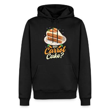 Dicton drôle de gâteau aux carottes - Sweat à capuche Premium bio Homme - noir - Devant - Nico (187cm)