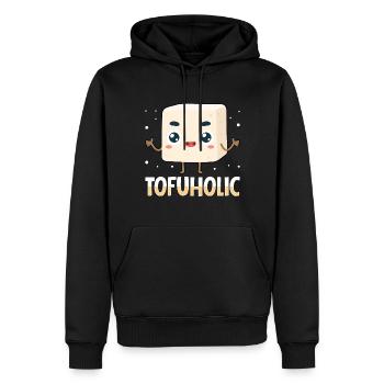 Vegan Vegetarier Design für einen Tofu Fan - Männer Premium Bio Hoodie - Schwarz - Vorne - Nico (187cm)