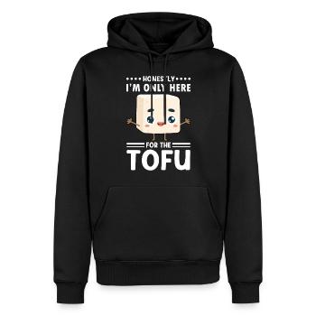 Vegan Vegetarier Design für einen Tofu Fan - Männer Premium Bio Hoodie - Schwarz - Vorne - Nico (187cm)