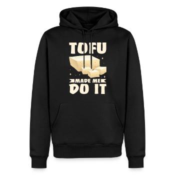 Vegan Vegetarier Design für einen Tofu Fan - Männer Premium Bio Hoodie - Schwarz - Vorne - Nico (187cm)