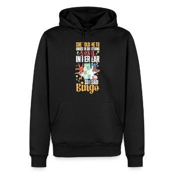 Bingo Player Ironic Sarcastic She - Männer Premium Bio Hoodie - Schwarz - Vorne - Nico (187cm)
