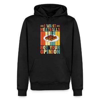 Cadeaux pour les amateurs de boulettes de viande - Sweat à capuche Premium bio Homme - noir - Devant - Nico (187cm)