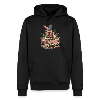 Poetry Slam Dichter Making metaphors happen - Männer Premium Bio Hoodie - Schwarz - Vorne - Nico (187cm)