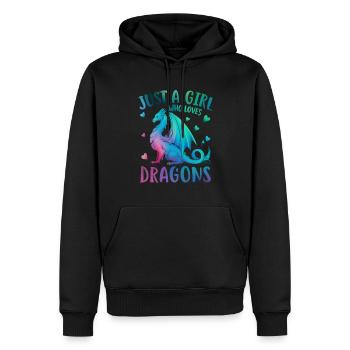 T-shirt Dragon Conte de fées Dragon Kanji japonais - Sweat à capuche Premium bio Homme - noir - Devant - Nico (187cm)