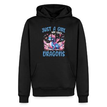 T-shirt Dragon Conte de fées Dragon Kanji japonais - Sweat à capuche Premium bio Homme - noir - Devant - Nico (187cm)