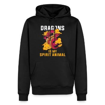T-shirt Dragon Conte de fées Dragon Kanji japonais - Sweat à capuche Premium bio Homme - noir - Devant - Nico (187cm)