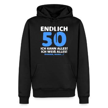 Finally 50 I can do everything I know everything - Men’s Premium Organic Hoodie - black - Front - Nico (187cm)
